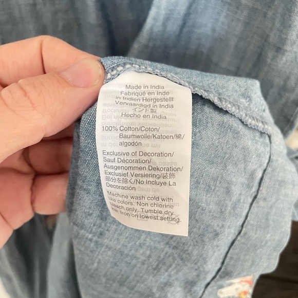 Crewcuts Unicorn Chambray Dress Ruffle Bottom NWOT SIZE 8 size 10 - Picture 11 of 12